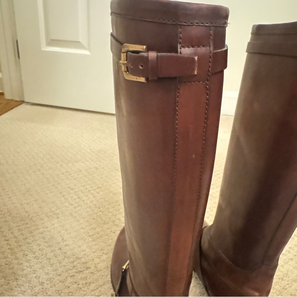 Ralph Lauren Collection Purple Label Zuri Brown Leather Riding Boots - Picture 8 of 10